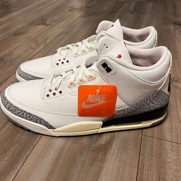 NIKE AIR JORDAN 3 RETRO REIMAGINED SIZE 17 WHITE CEMENT NWOB DN3707-100 SHOES DS - Picture 4 of 9